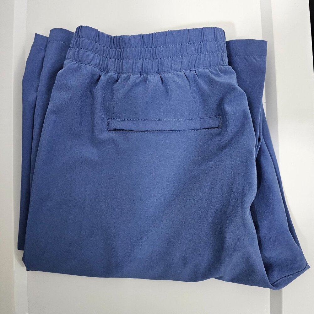 YOGALICIOUS Womens Sz M Beckham Pull-On Trouser Pants Straight Leg Pockets Blue - Picture 7 of 9